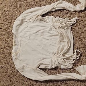 White long sleeve crop top